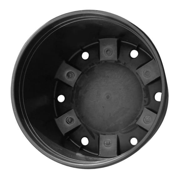 IMIKEYA Modern Round Black Plastic Planter for Indoor Orchids and Large Plants
