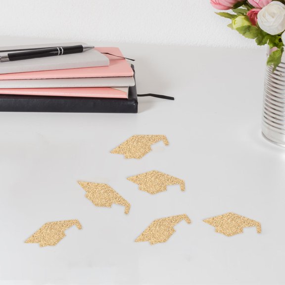 IMIKEYA Multi Functional Graduation Cap Confetti Plated Gold for Table Decor and Photography Props
