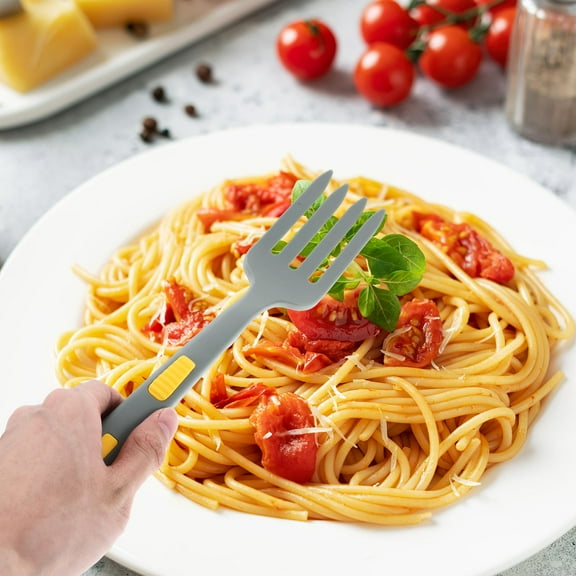 IMIKEYA Multipurpose Silicone Cooking Fork for Kitchen Use with Smooth Edges Dark Grey