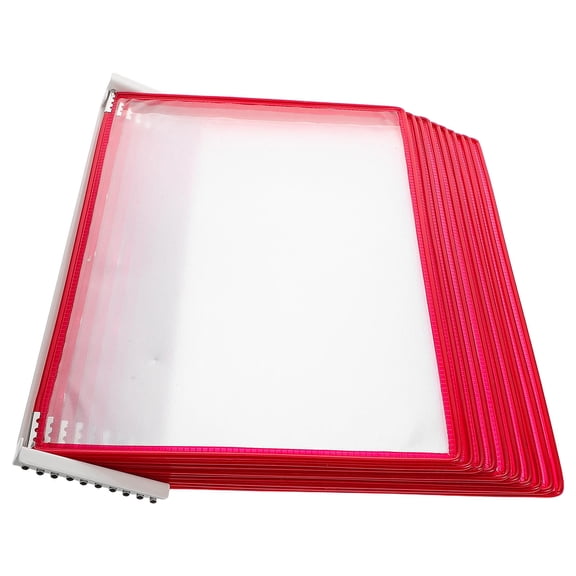 IMIKEYA Office File Folder Organizer Red Wall Mount with Quick Flip Pages for Document Management