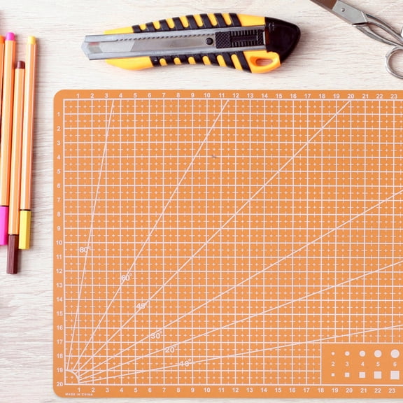 IMIKEYA Durable Orange A4 Cutting Mat for Art Carving and Sewing with Nonslip Surface