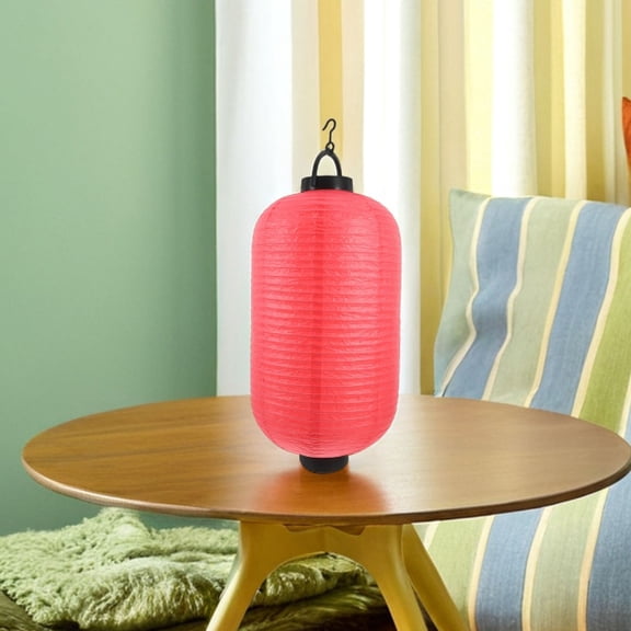 IMIKEYA Red Foldable Japanese Paper Lantern with LED Light 19.5CM x 32CM
