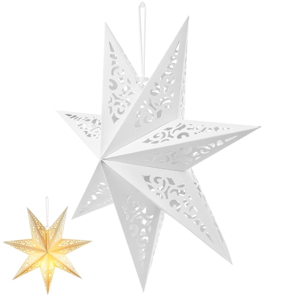 IMIKEYA Decorative White Paper Star Lampshade for Party and Special Occasion Lighting