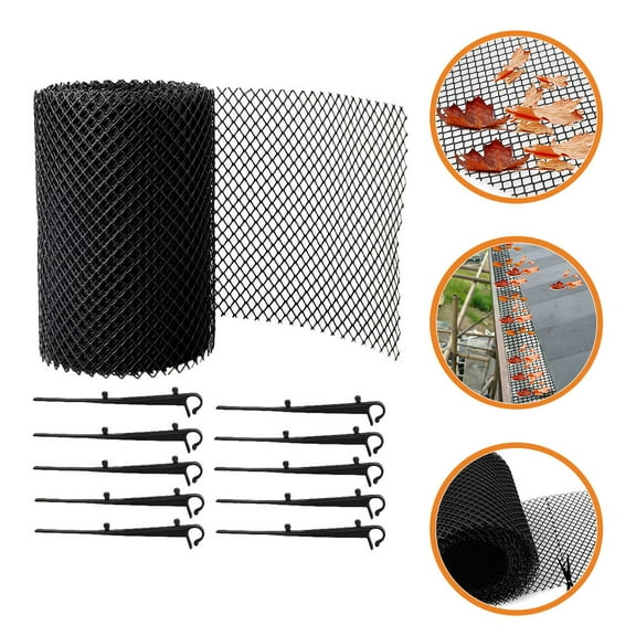 IMIKEYA Plastic Gutter Net Mesh Black Heat Resistant Easy Install for Garden and Courtyard