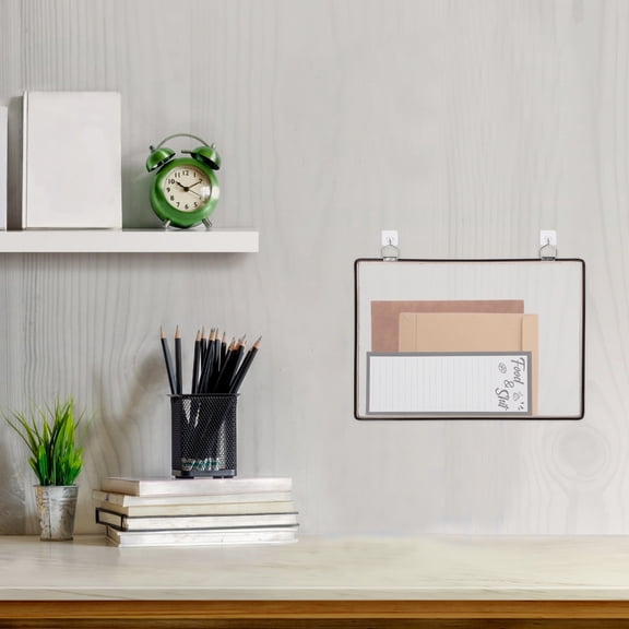 IMIKEYA Plastic Wall Mail Organizer Hanging File Holder for Office Document and Paper Storage