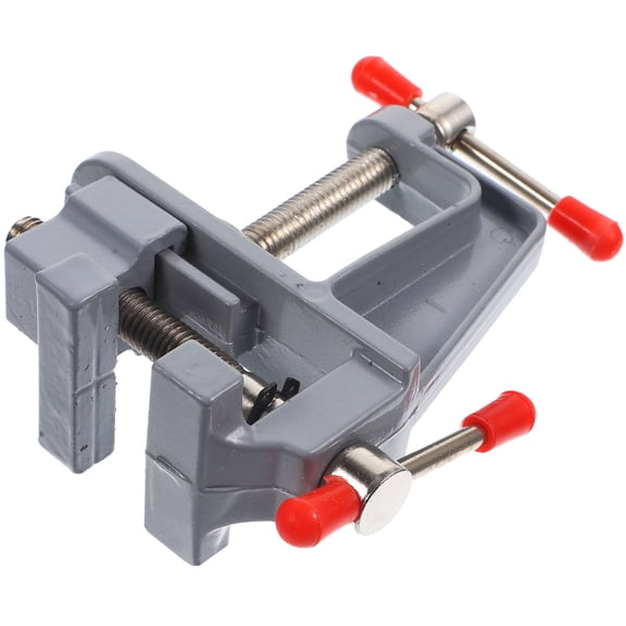 IMIKEYA Compact Household Vise Plated Silver Aluminum Alloy Clamp-on Bench Vise for Crafts