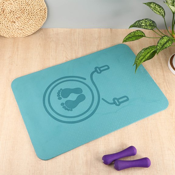 IMIKEYA Portable Green Workout Mat for Home Use with Anti Slip Tpe Material and Comfortable Texture