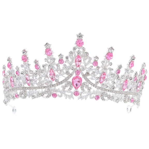 IMIKEYA Princess Flower Crown Headpiece In Pink Zinc Alloy For Special Occasions 1Pcs