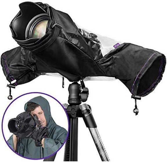 IMIKEYA Outdoor Black Camera Protector Rain Cover for Lenses and Flashes
