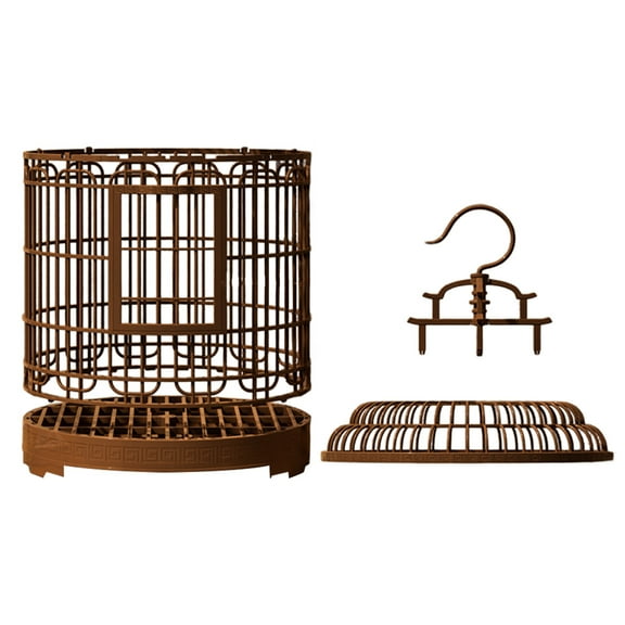 IMIKEYA Round Portable Bird Cage Bird Cage Light Brown Plastic Travel 1Set