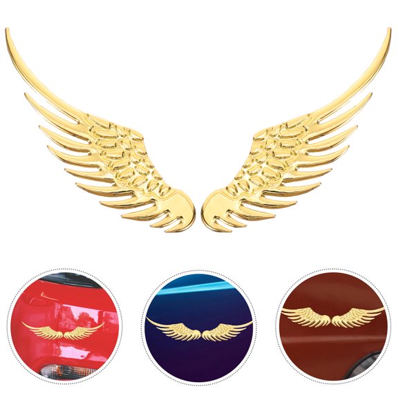 IMIKEYA Self Adhesive Metal Car Sticker with Three Dimensional Wing Design for Vehicle Decoration