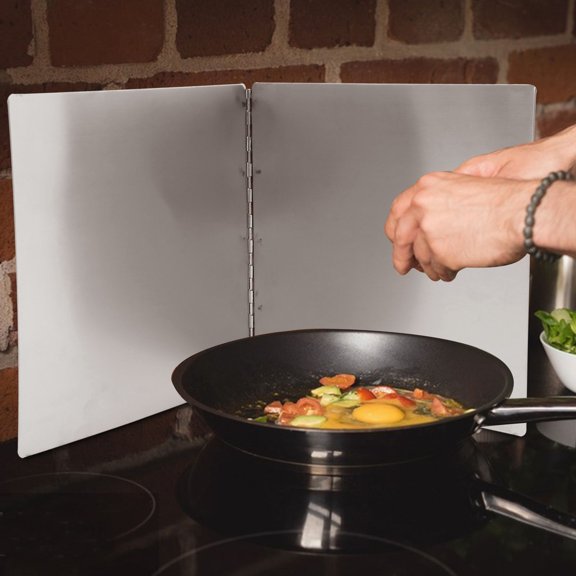 IMIKEYA Silver Kitchen Splatter Shield Foldable Grease Screen Stove Wall Protector Reusable