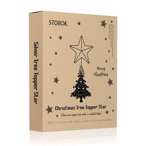 IMIKEYA Star Shaped Christmas Tree Topper Lamp with 15 LED Lights for Holiday Decoration