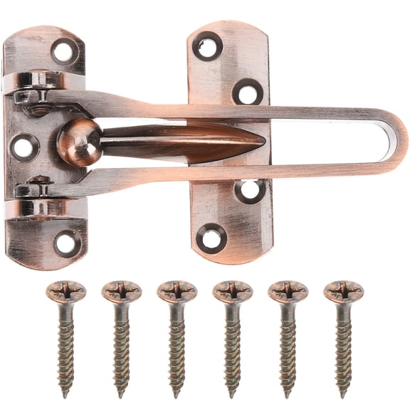 IMIKEYA Sturdy Golden Swing Bar Lock for Hinged Doors with Sliding Bolt and Padlock Feature