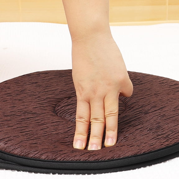 IMIKEYA 360 Degree Rotating Swivel Chair Pad Brown Durable Comfortable Seat Cushion for Elderly