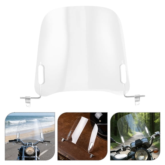 IMIKEYA Universal Motorcycle Windshield Transparent High Definition Windscreen with Mounting Hardware