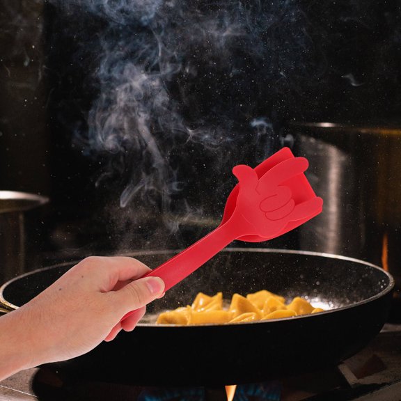 IMIKEYA Versatile Red Nylon Kitchen Spatula Clip for Frying Grilling and Food Handling