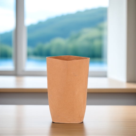 IMIKEYA Waterproof Kraft Paper Planter Pot for Indoor and Outdoor Plants Light Brown Durable Craft Material