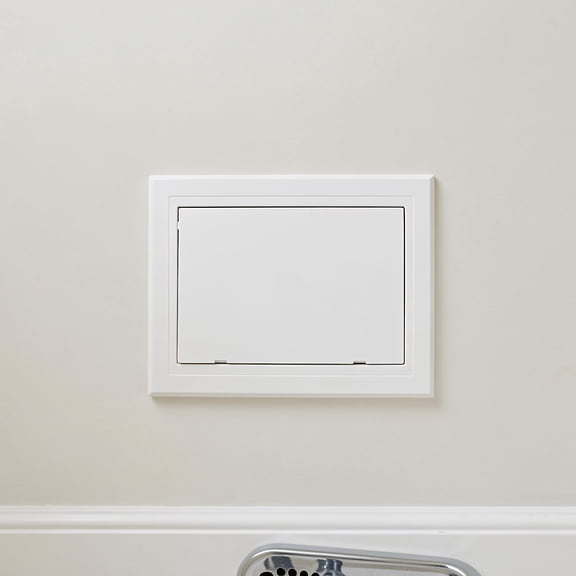 IMIKEYA White Plastic Drywall Access Panel Hinged Door for Bathroom Kitchen Plumbing Maintenance