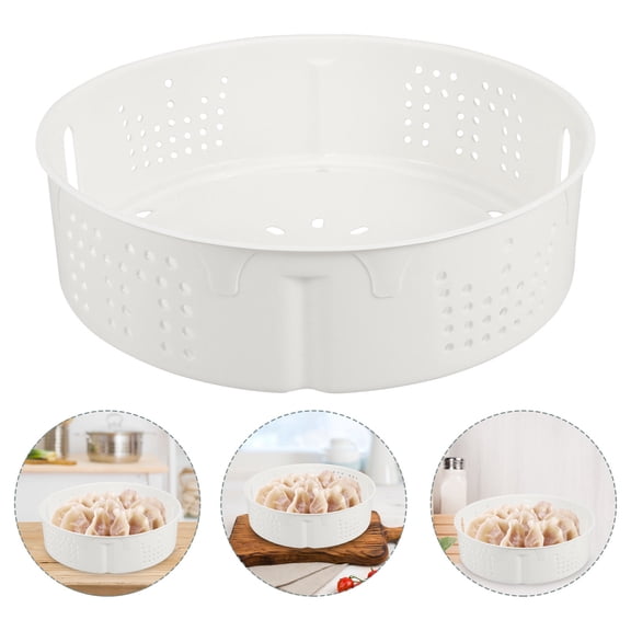 IMIKEYA White Stackable Steamer Insert for Rice Cooker with Ventilated Nonstick Design