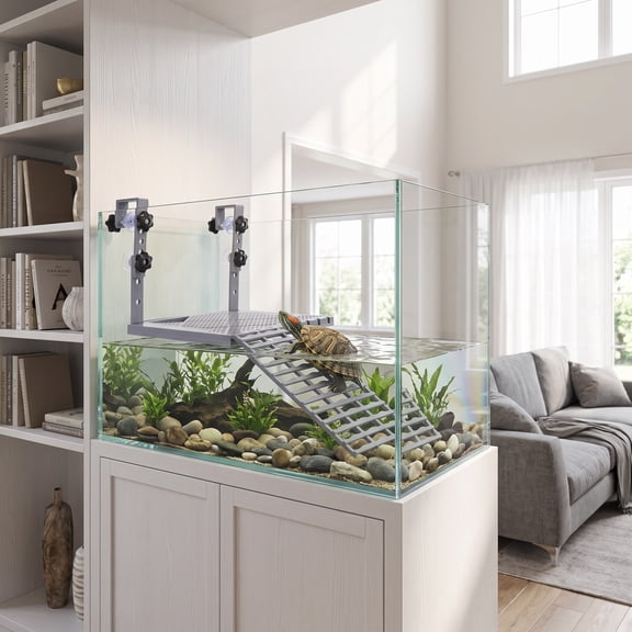 IMIKEYA Wide Turtle Dock Hanging Platform for Aquarium Reptile Habitat Climbing and Easy Installation