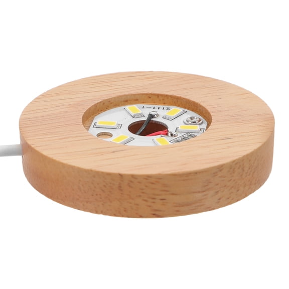 IMIKEYA Wooden LED Light Base for Crystal Ball Display USB Powered Warm Lamp Stand for Glass Art