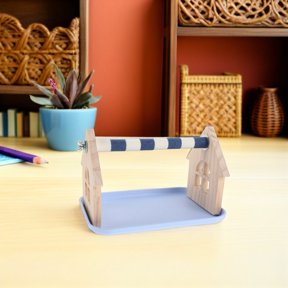 IMIKEYA Portable Wooden Bird Perch Stand Multi-Color for Pet Standing Use