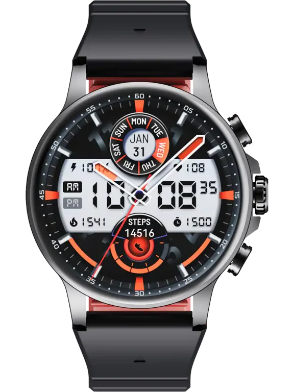 Holo Ultra Smartwatch, 1.6" AMOLED Always-On Display, IP68, 100+ Sports, Black