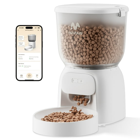 IMIPAW 4L WIFI Automatic Cat Feeder Smart Pet Feeder Cat Food Dispenser with App Remote Control