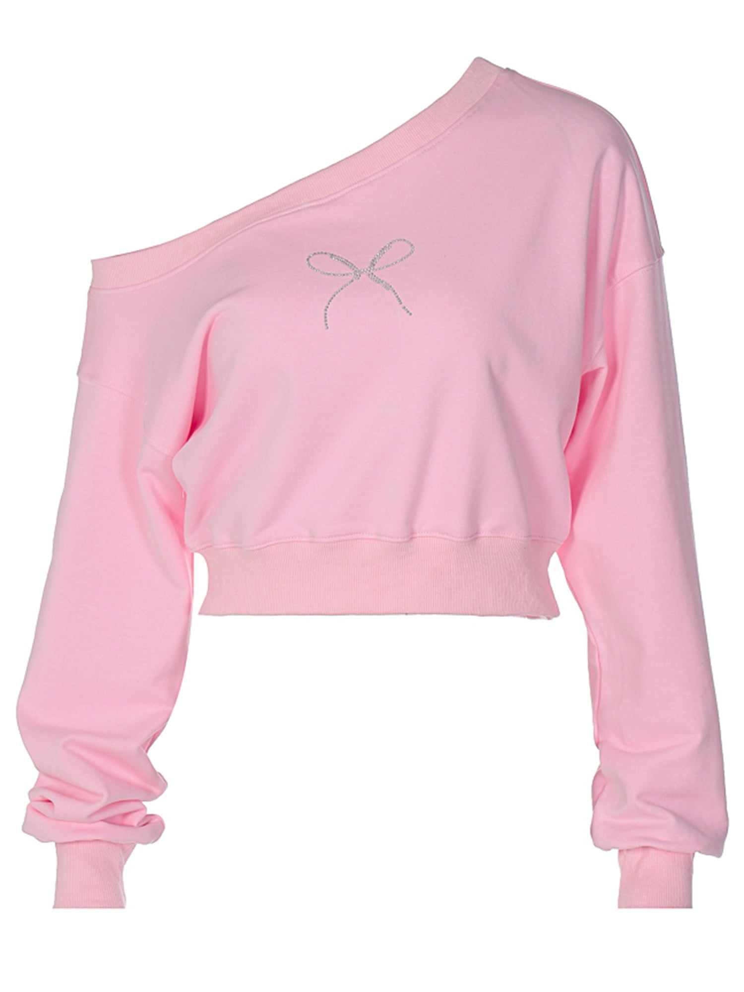 IMISSILLEB Sexy Women's Bow Pattern Off Shoulder Oversized IMISSILLEB Sexy Women's Bow Pattern Off Shoulder Oversized