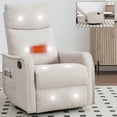 thumbnail image 1 of SESSLIFE Massage Recliner Chair, Manual Reclining Chair with Swivel Rocking & Lumbar Heat, Timer Function, Modern Fabric Living Room Chair, Beige, 1 of 8