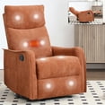 thumbnail image 1 of SESSLIFE Massage Recliner Chair, Manual Reclining Chair with Swivel Rocking & Lumbar Heat, Timer Function, Modern Fabric Living Room Chair, Orange, 1 of 8