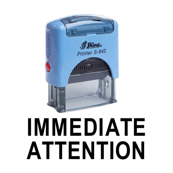 IMMEDIATE ATTENTION Self Inking Rubber Stamp Office Stationary Shiny Stamp
