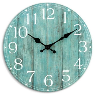 IMMEKEY Anchor and Ship Wheel Wall Clock, Rustic Silent Clock