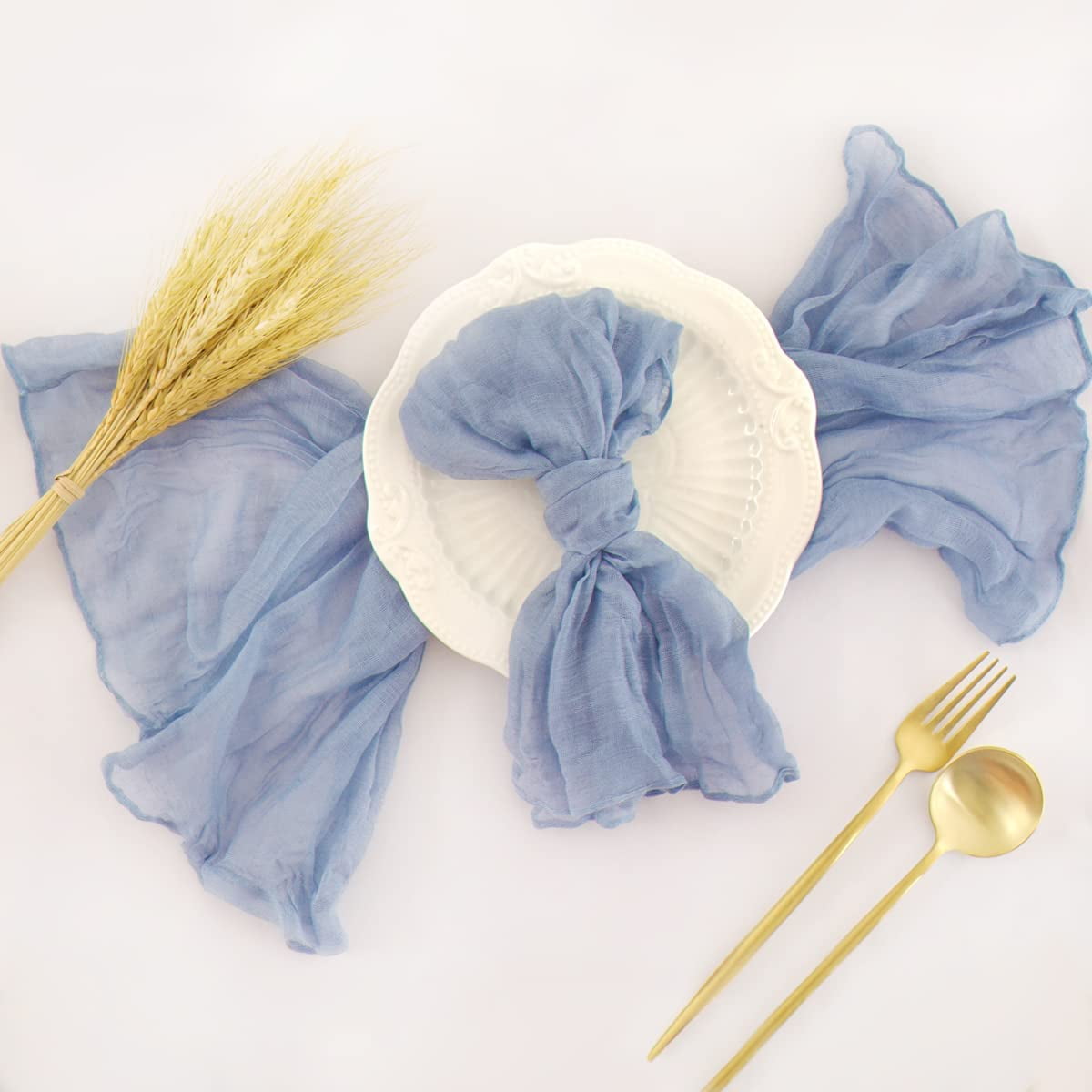 IMMEKEY Cheese Cloth Napkins Bulk 21"x21" Set of 6 Cotton Dinner