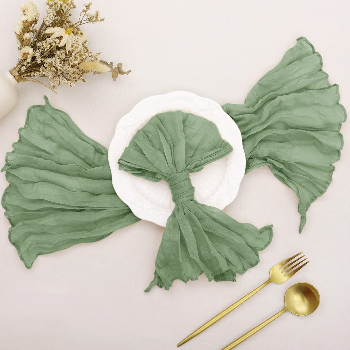 IMMEKEY Cheese Cloth Napkins Bulk 21"x21" Set of 6 Cotton Dinner ...