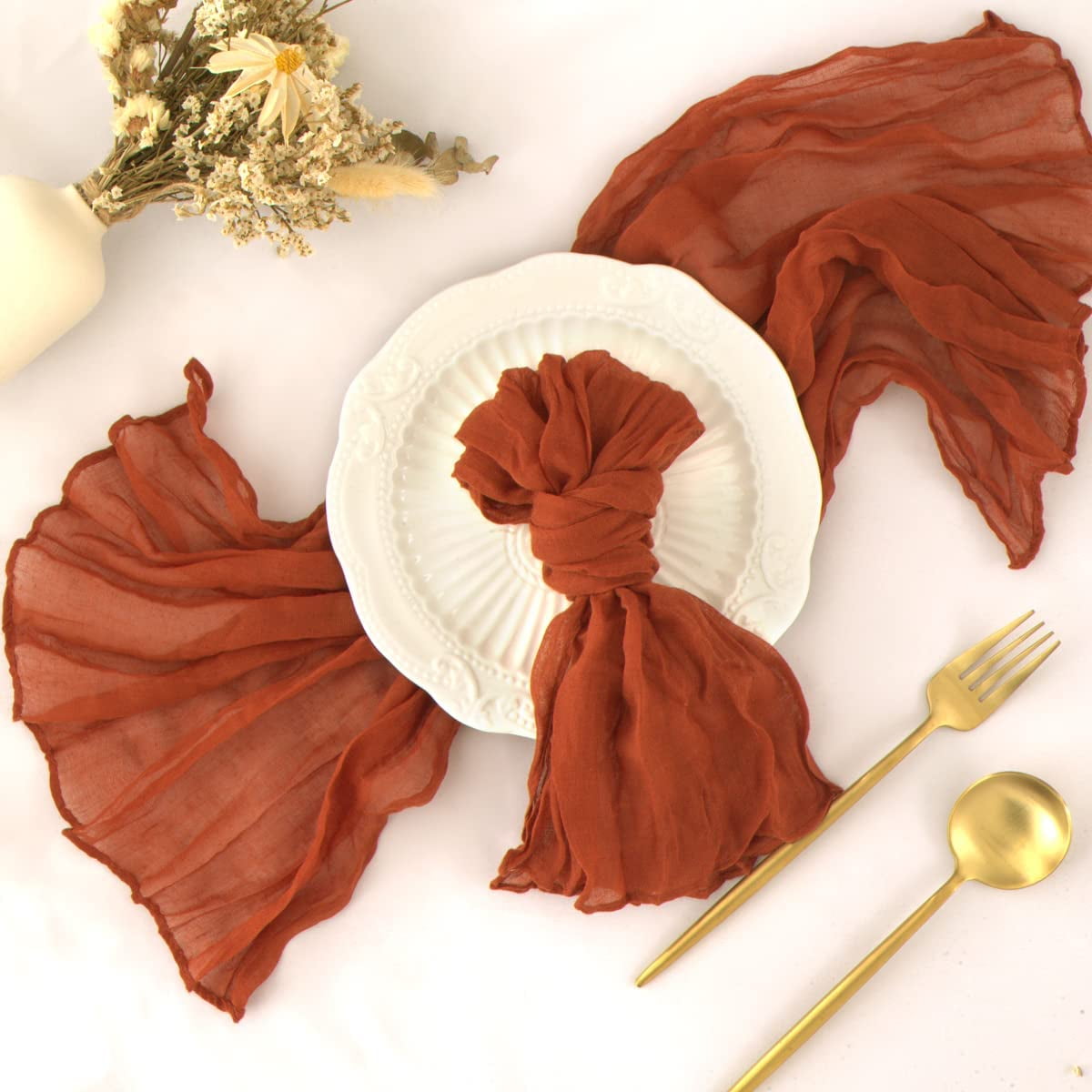 IMMEKEY Cheese Cloth Napkins Bulk 21"x21" Set of 6 Cotton Dinner ...