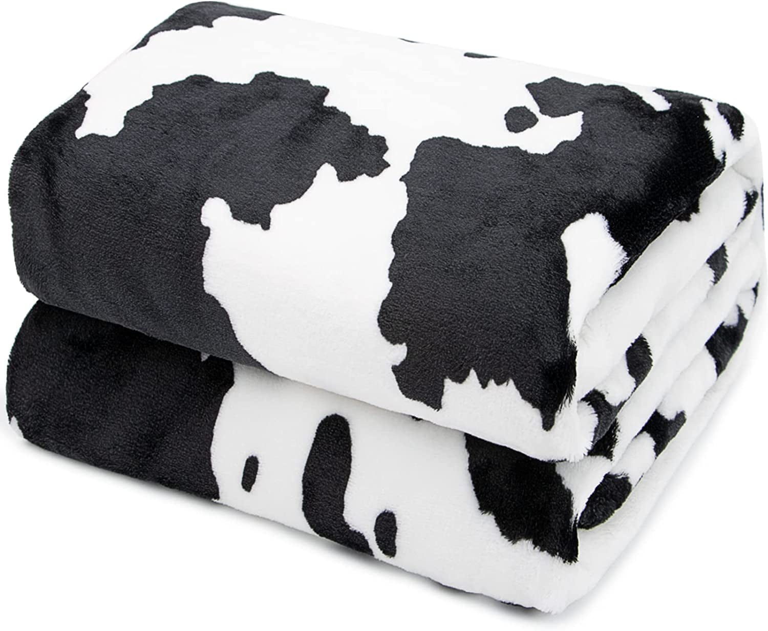 IMMEKEY Cow Blanket Soft Fleece Cow Print Throw Blanket for Adults Kids
