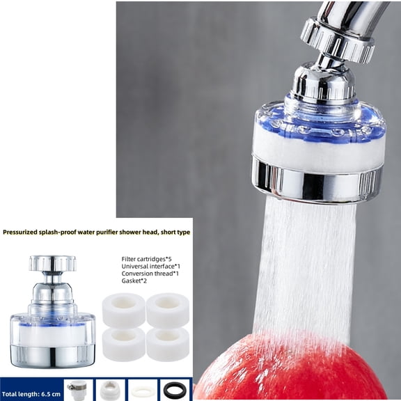 IMMEKEY Sink Water Faucet, 360° Rotating Efficiently Improve Water Quality Kitchen Tap Filtration Removes Chlorine Fluoride Heavy Metals Hard Water for Home Bathroom & Kitchen