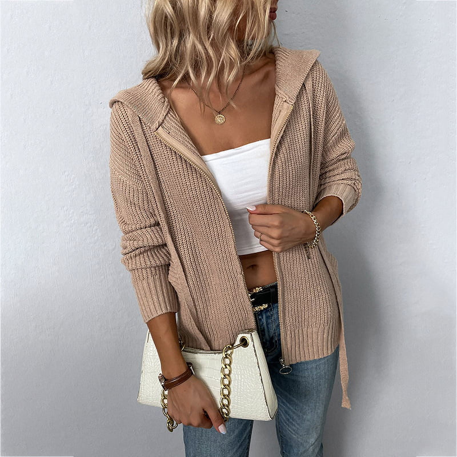 Women's cardigan with zip pockets cheap