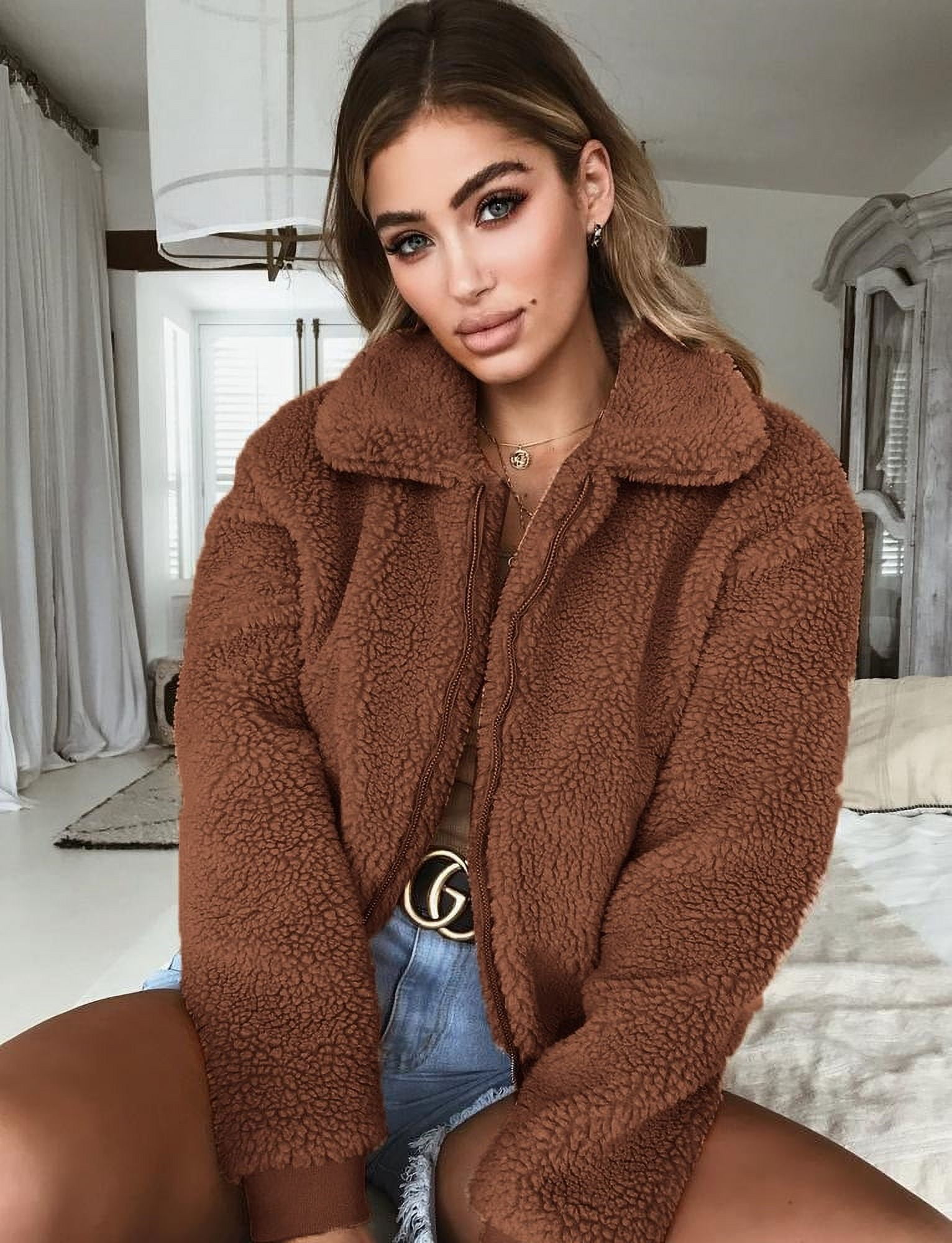 Teddy bear jacket outfits cheap