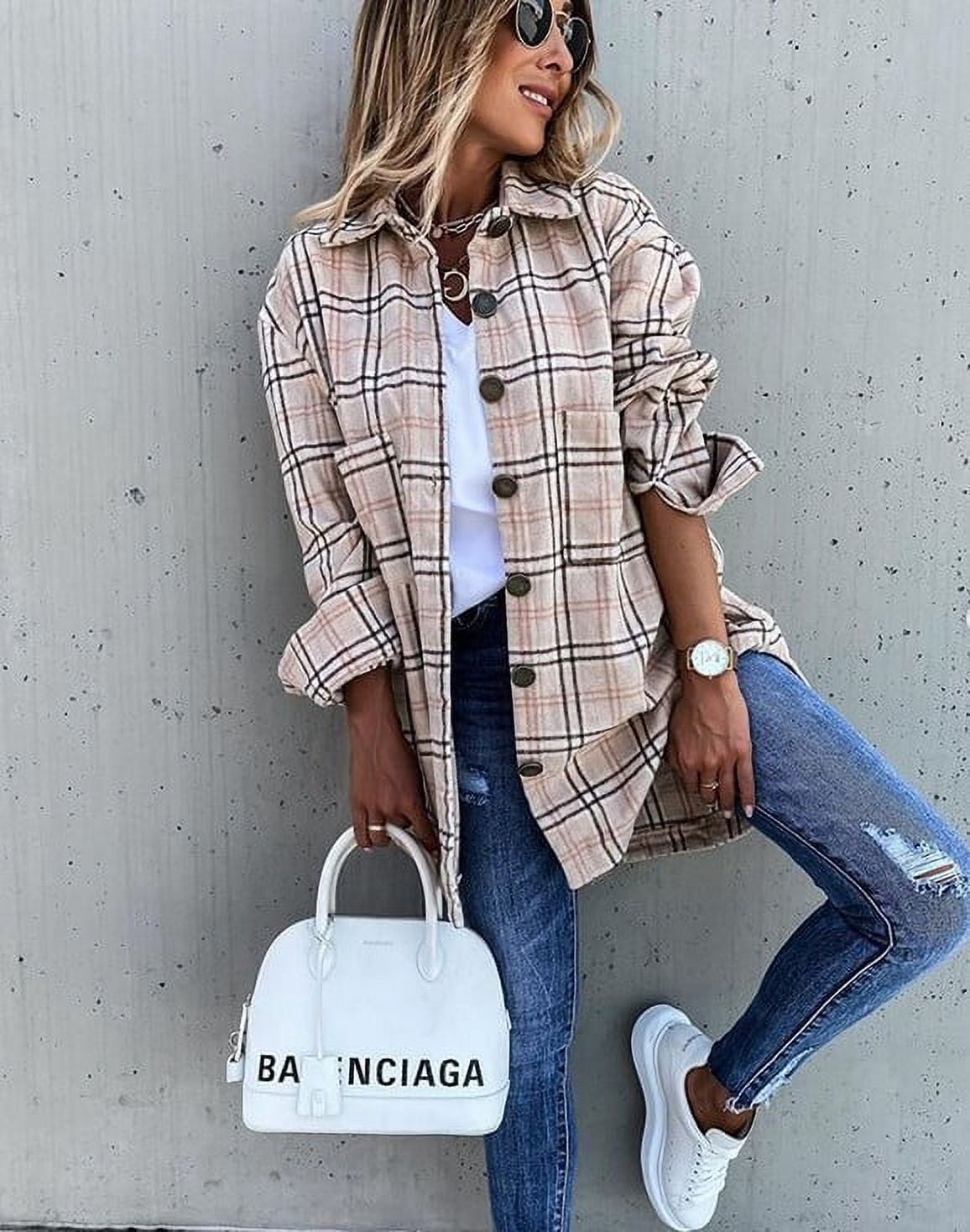 Ivy Lane Plaid Collared Neck Button Down Jacket main image 0