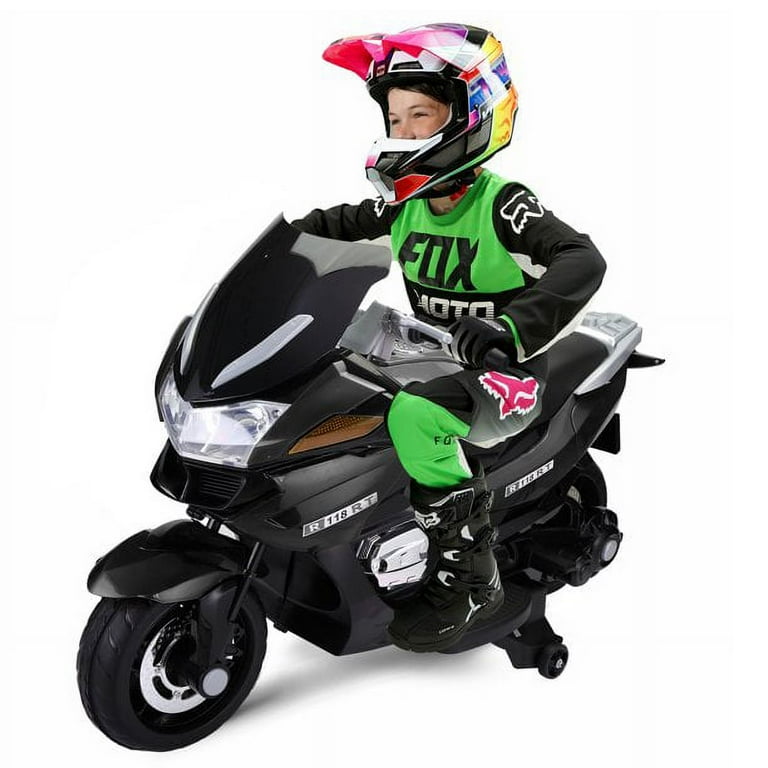 Kids electric motorcycle sales with training wheels