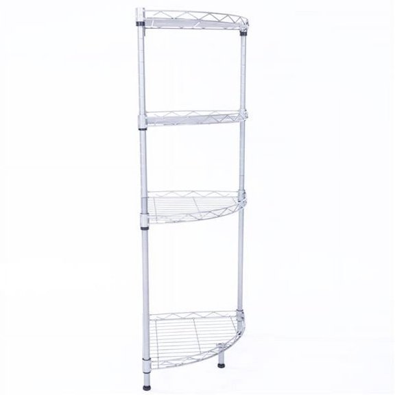 IMMERE 4-Tier Storage Rack Wire Shelving Storage Organizer Unit for Kitchen Bedroom Living Room, Silver