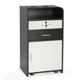 thumbnail image 1 of IMMERE Salon Styling Station with 2 Drawers, 2 Hair Dryer Holders and 1 Cabinet, Black+White, 1 of 1