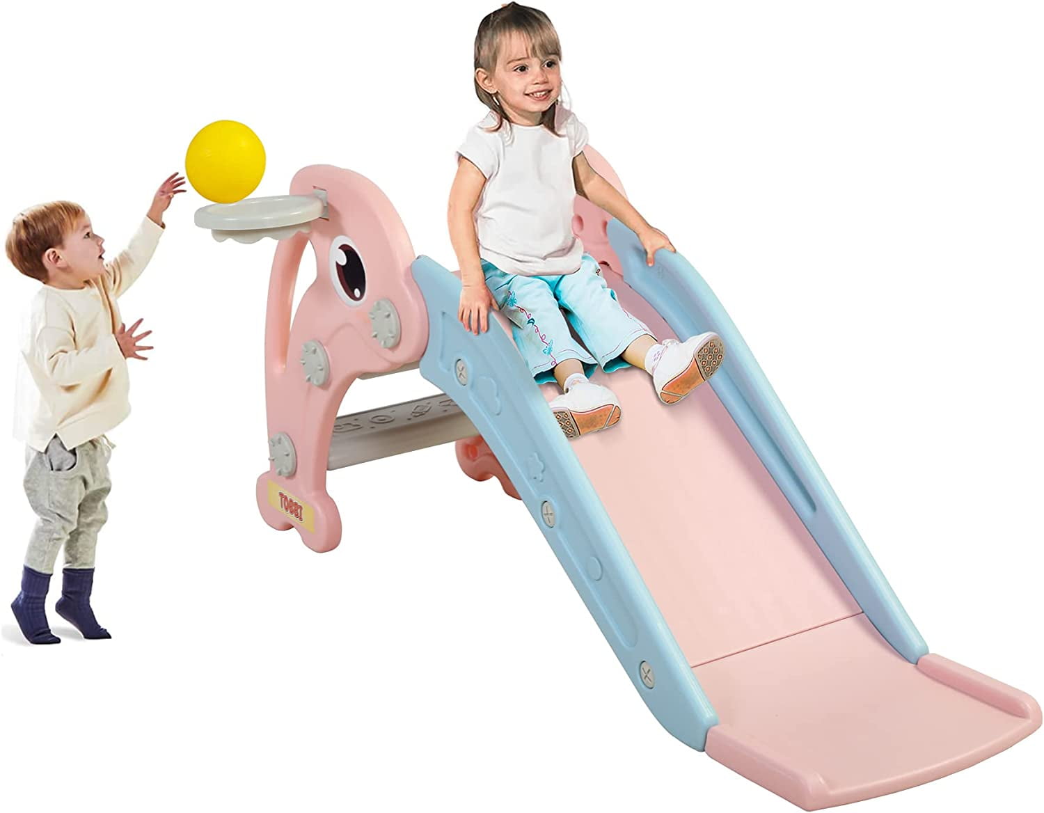 IMMERE Slide Toddler Slide - Kids Slide for Toddlers - Climber Freestanding Playset - Indoor Outdoor Baby Plastic Slide - Foldable