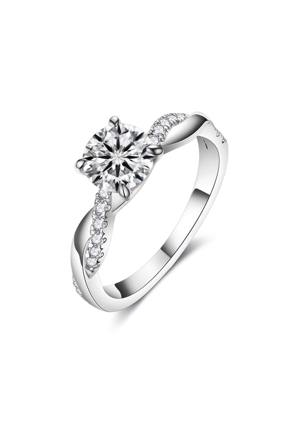 Moissanite Wedding Engagement Ring for Women Twisted Rope Wedding Rings for Women Moissanite Rings for Women 1CT D Color VVS1 Clarity Promise Ring for Her with 18K Gold plated Size 10