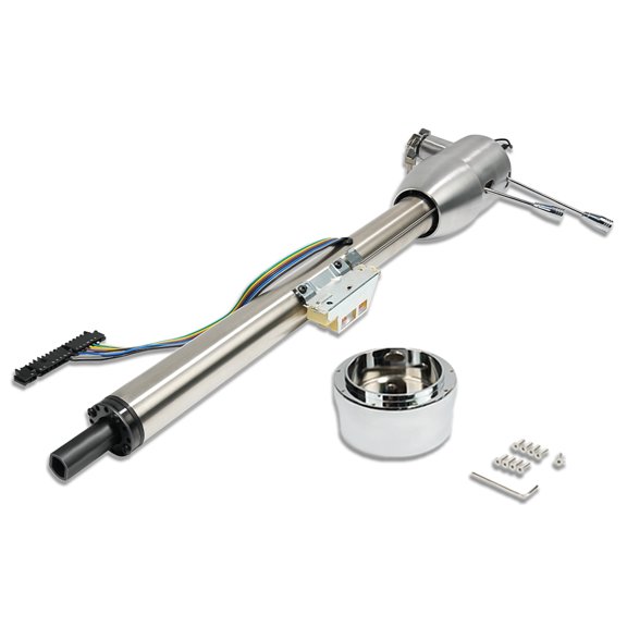 IMOOA GM 32" Floor Shift Tilt Manual Steering Column Stainless Steel with 9 Holes Adapter & Key