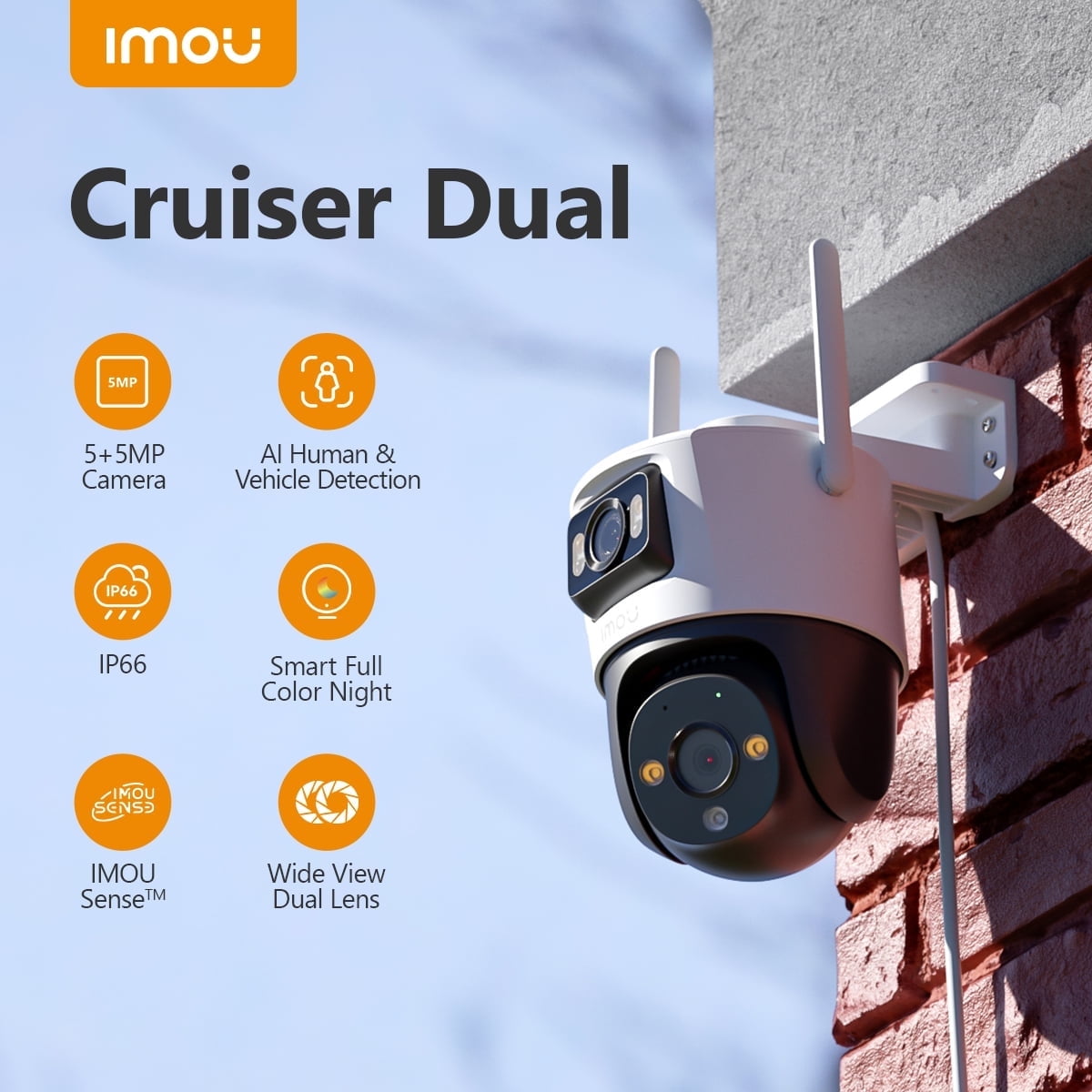 IMOU PT Wifi IP Camera Cruiser Dual 8MP Dual Lens Two-way Talk