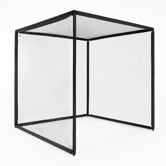 IMPACT SPORTS Golf Cage – 9’10” x 9’10” x 9’10” Golf Practice Enclosure with Frame, Protective Netting & Foam Padding – Easy Setup for Indoor/Outdoor Use (2cm Mesh)